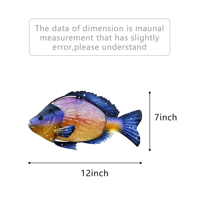 Metalowe ryby ścienne dekoracja ryb metalowa ściana rzeźba artystyczna wisząca na zewnątrz Ocean Beach Sea Pool Decoration