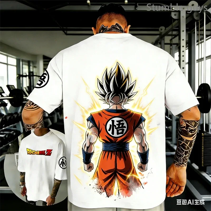 

Стильная летняя мужская футболка Dragon Ball Super, повседневная детская футболка в стиле аниме, мужская одежда для спортзала и фитнеса, спортивная одежда