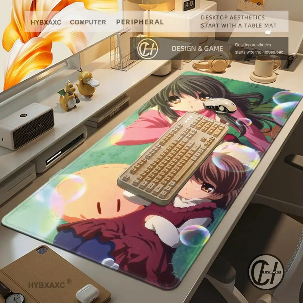 Anime C-CLANNAD Mouse Pad Cute HD Desk Pad Extended Gaming Big Keyboard Mat Large 90x40cm XXL Gamer Rubber Mouse Pad HYBXAXC
