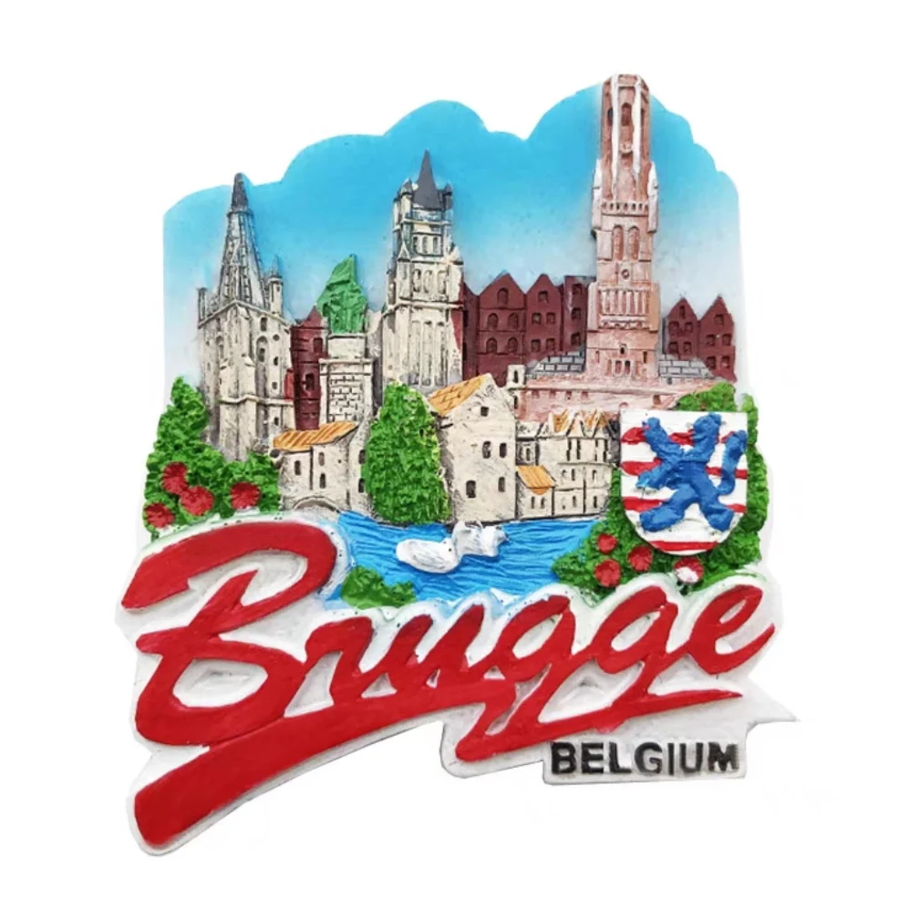 Europe Belgium 3D Fridge Magnets Tourism Souvenir Refrigerator Magnets Sticker Collection Handicraft Decoration Articles