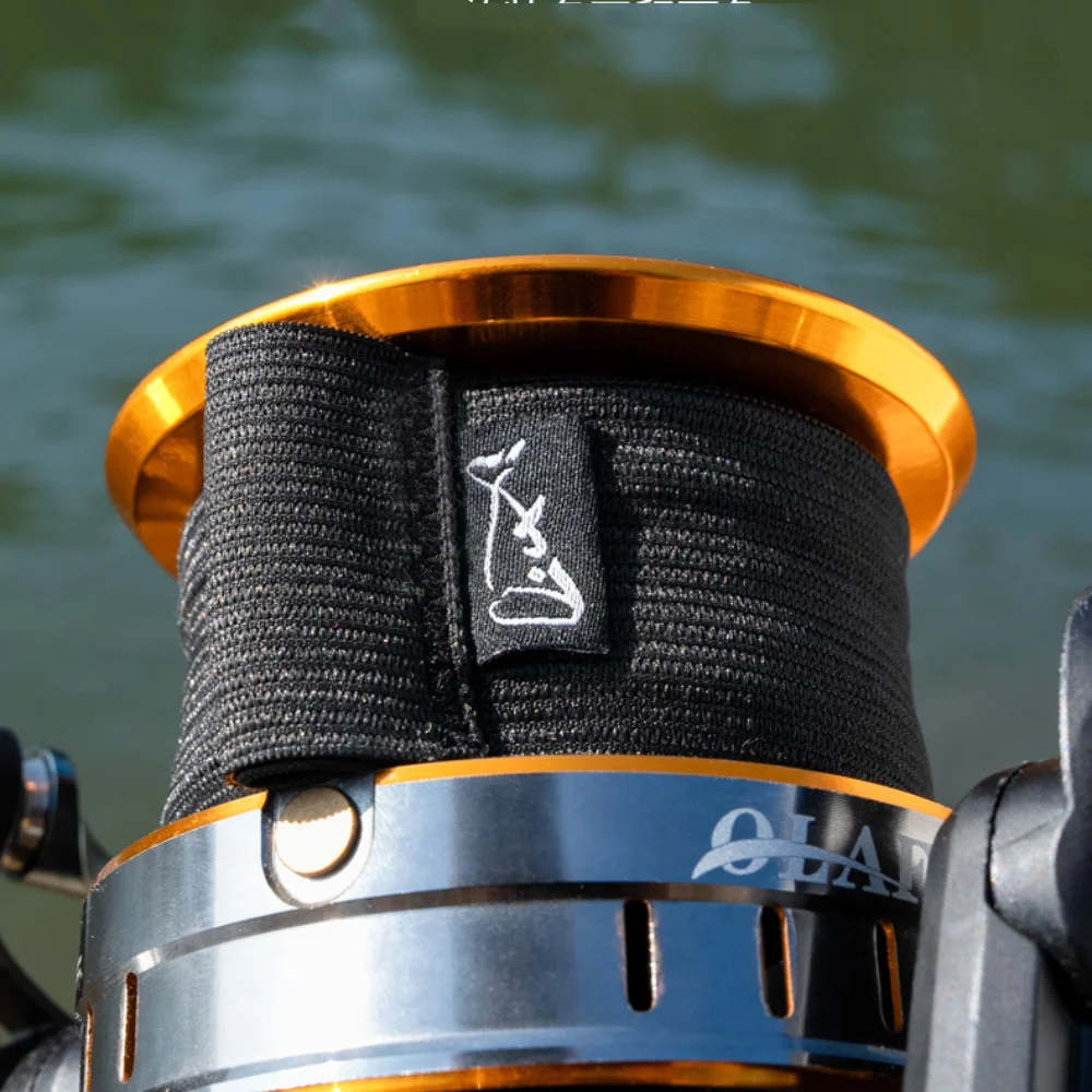Popular High Elastic Stretch Band Spool Protection Belt Band Flexible Elastic Fish Tackle Tool Black Spinning Reel Spool Belt