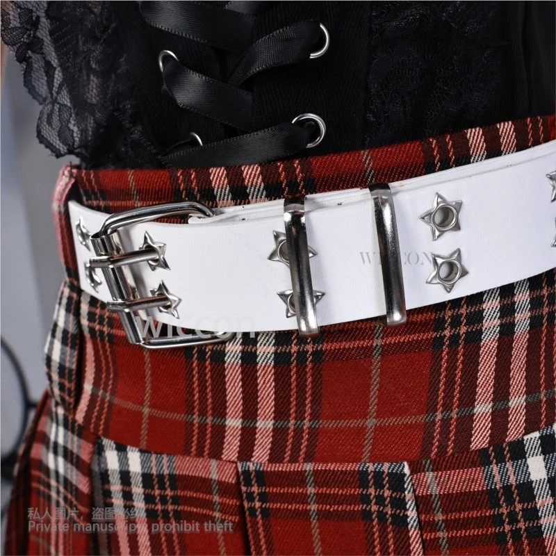 Disfraz de Anime Misa Amane Cos estilo japonés Y2K Jirai Kei JK vestido escolar de cuero collar conjunto completo pelucas mujeres Halloween