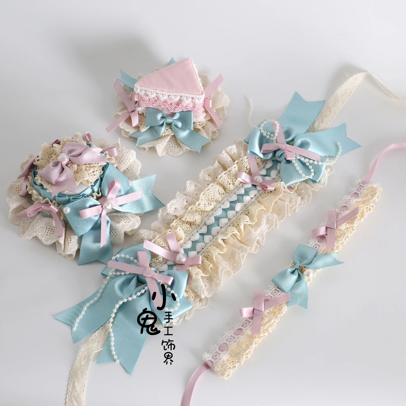 

Милый и сладкий десертный цилиндр, повязка на голову Kc, плоская шляпа, оригинальные заколки для волос в стиле Лолиты, синие и розовые кексы