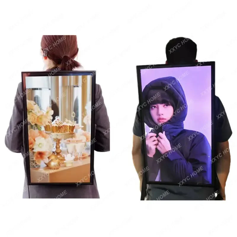 YoursJoys Outdoor Led Advertising Backpack Double Side Changeable Poster Human Billboard