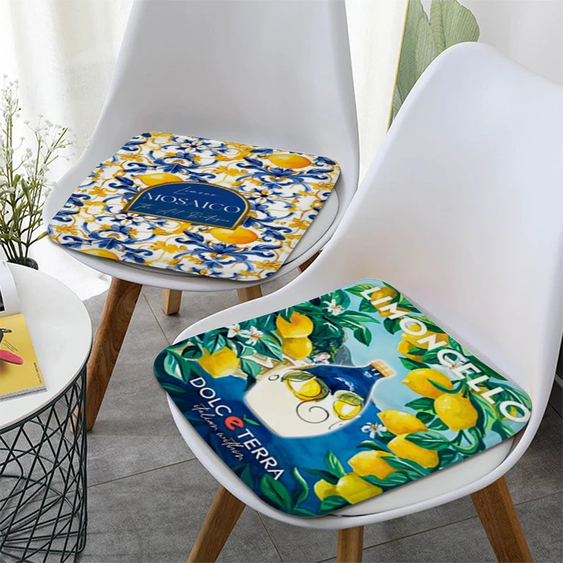 Mediterranean Lemon Simplicity Multi-Color Dining Chair Cushion Circular Decoration Seat For Office Desk Outdoor Garden Cushions