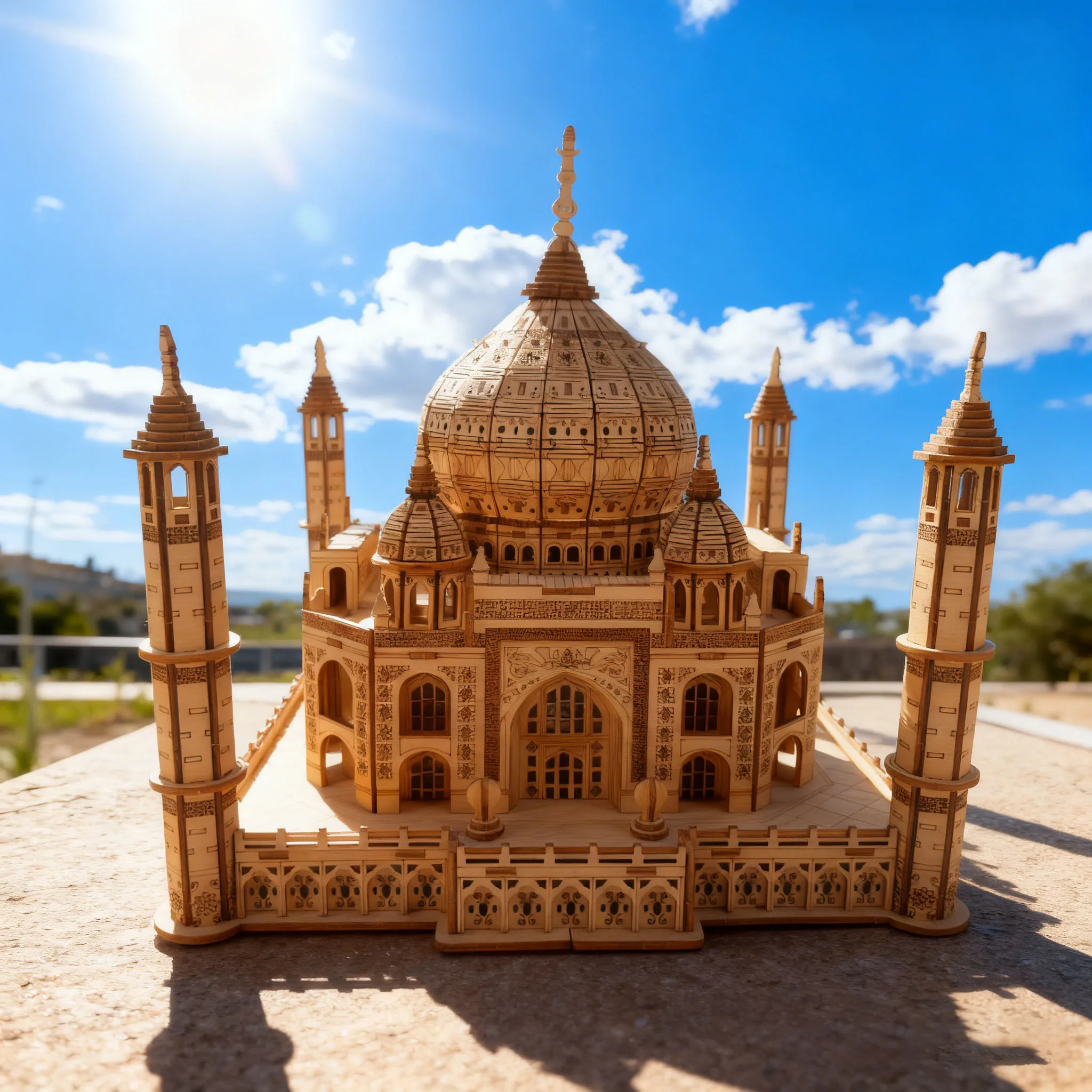 3D 나무 퍼즐 타지마할 모델, DIY 키트, 축제를 위한 이상적인 선물: 할로윈, 크리스마스 및 생일에 적합