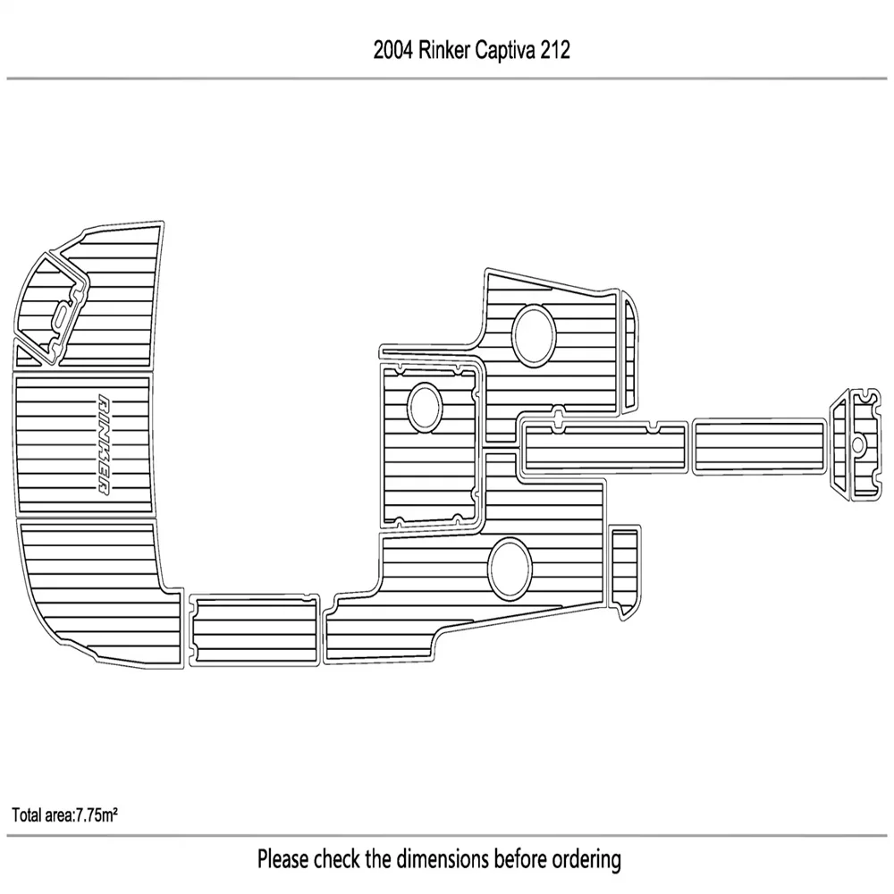 

2004 Rinker Captiva 212 Cockpit 1/4" 6mm EVA Faux Teak Decking marine carpet Mat SeaDek MarineMat Gatorstep Style Self Adhesive