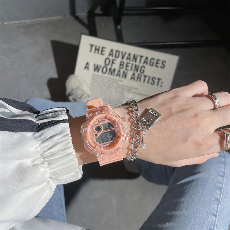 Orologio elettronico per bambini Coppia adolescenti Orologio multifunzionale alla moda e sportivo Orologio elettronico Matcha per celebrità su Internet