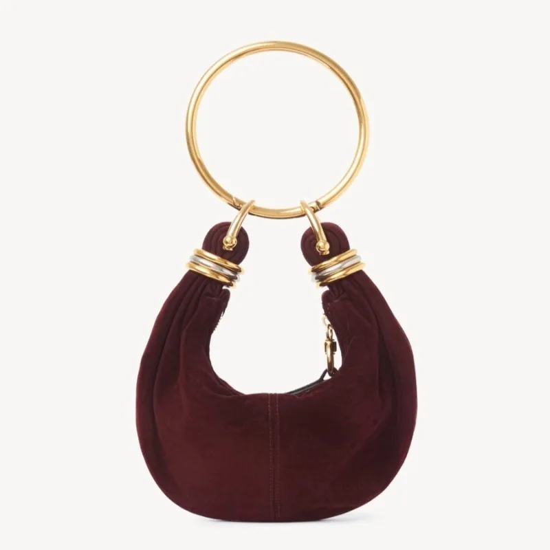 

Medium Bracelet Hobo Bag In Suede Leather Luxury Brand Designer Tote Bag High Quality Trend Elegant Exquisite Shoulder Bag Women