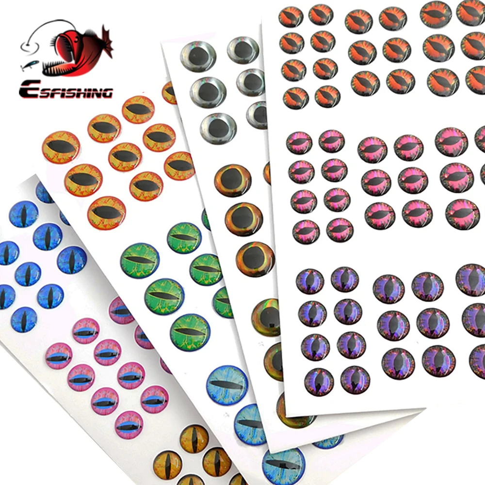 

ESFISHING MIX fishing lure eye 3/4/5/6/7/8/9/10mm fishing fish eyes 3D fly tying material lure baits making 183PCS