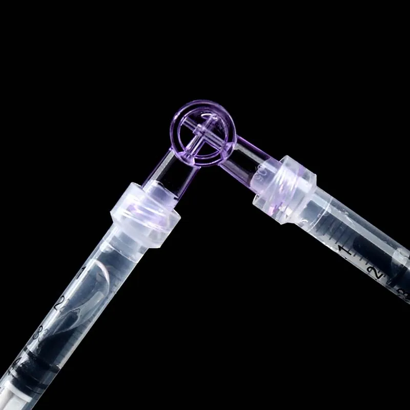 Two-way suction tube syringe flush adapter plug valve for Clinical Hospital Luer Lock Adapter 2-Way Stopcock Flexiable