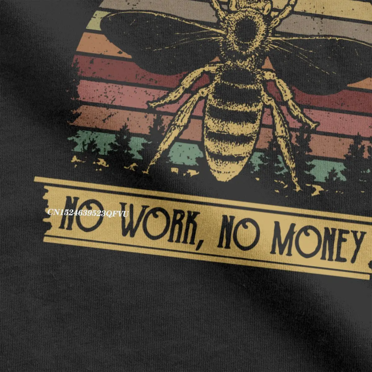 No Bees No Honey No Work No Money Men Tshirt Beekeeping Fashion Tees Harajuku T-Shirts Pure Cotton Plus Size Clothes