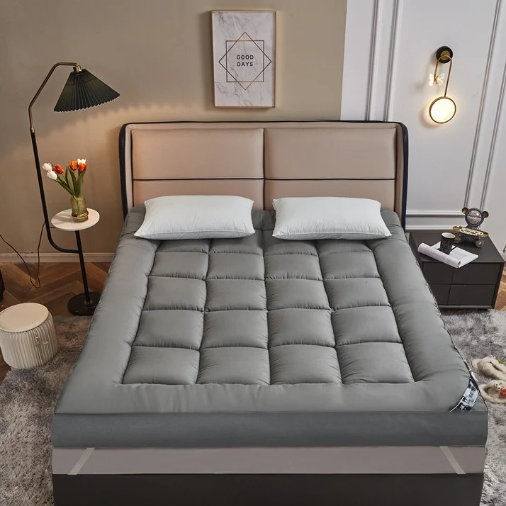 

Thickened Plain 3D Mattress Pad/Topper Eco-Friendly Anti-Slip Filled with Alternative Fiber 3-4 Inches Thick for Home Hotel Usep