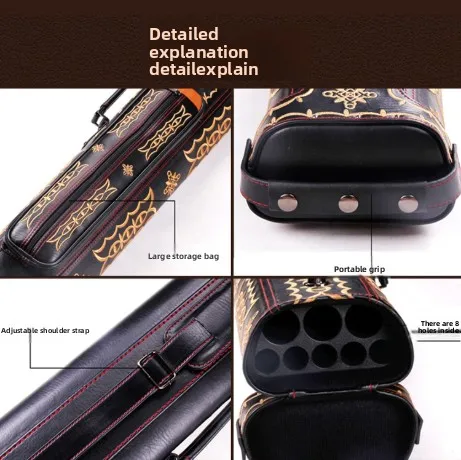 Professional handmade billiard cue case for nine-ball and black 8, 6-hole and 8-hole