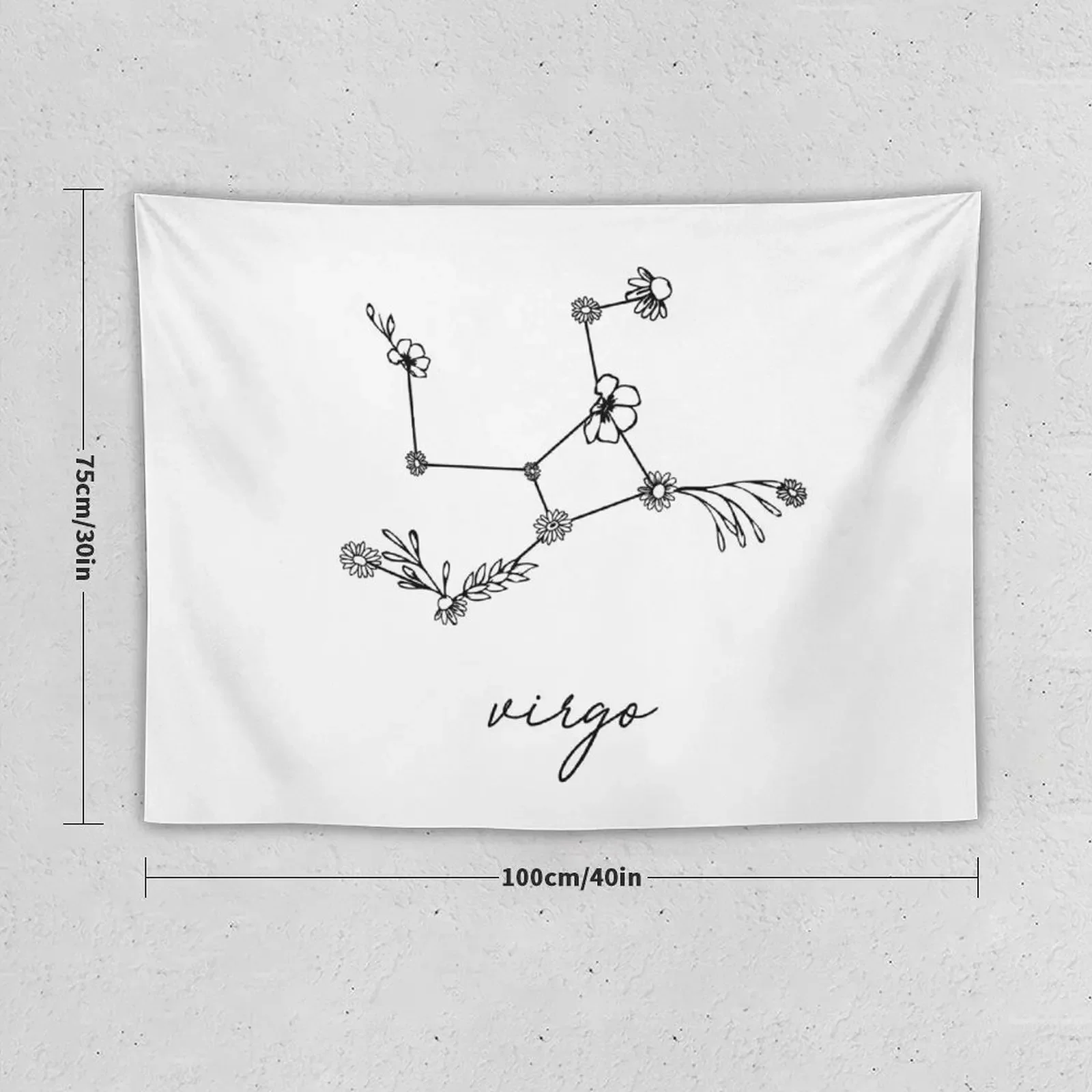 Virgo Zodiac Wildflower Constellation Tapestry Decoration Pictures Room Wall Carpet Wall Wall Deco Tapestry