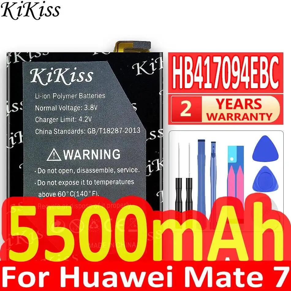 High Compatibility Mobile Phone Battery For Huawei Mate 7 Mate7 MT7 TL00 TL10 UL00 CL00 Premium Replacement 5500mAh HB417094EBC