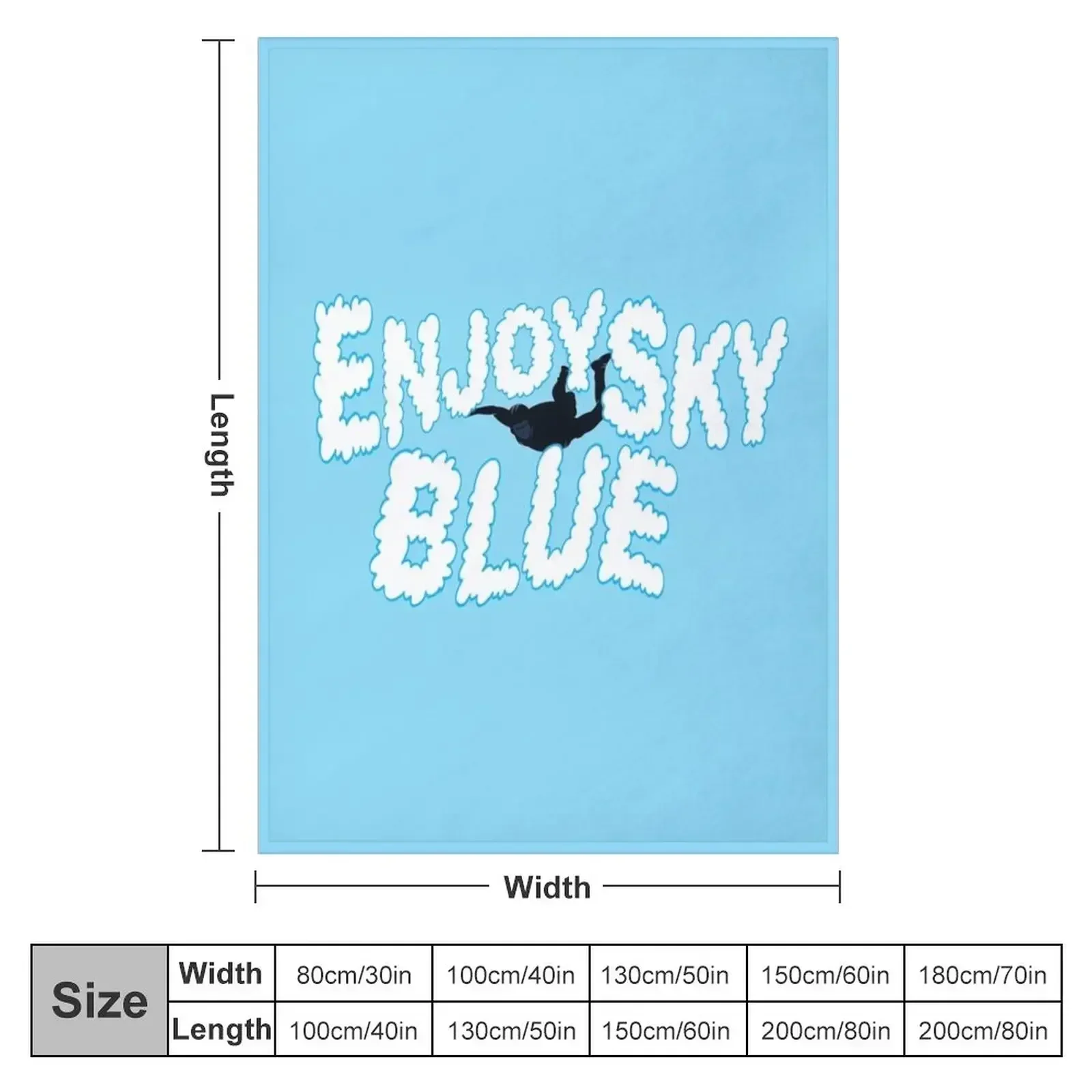 Enjoy Sky Blue Throw Blanket Comforter Single Designers Flannel Fabric heavy to sleep Flannels Blankets