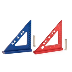 Portable Adjustable Carpenter Woodworking Right Angles Clamp Measuring Square Marking Gauge Miter Triangle Ruler Durable