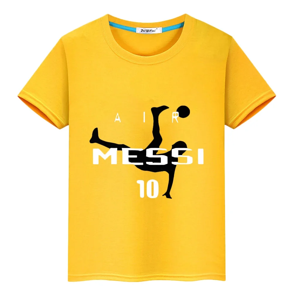 Football messi avatar printed T-shirt Casual Short 100%Cotton Kawaii anime Tees boys Cute Tops y2k one piece kids clothes girls