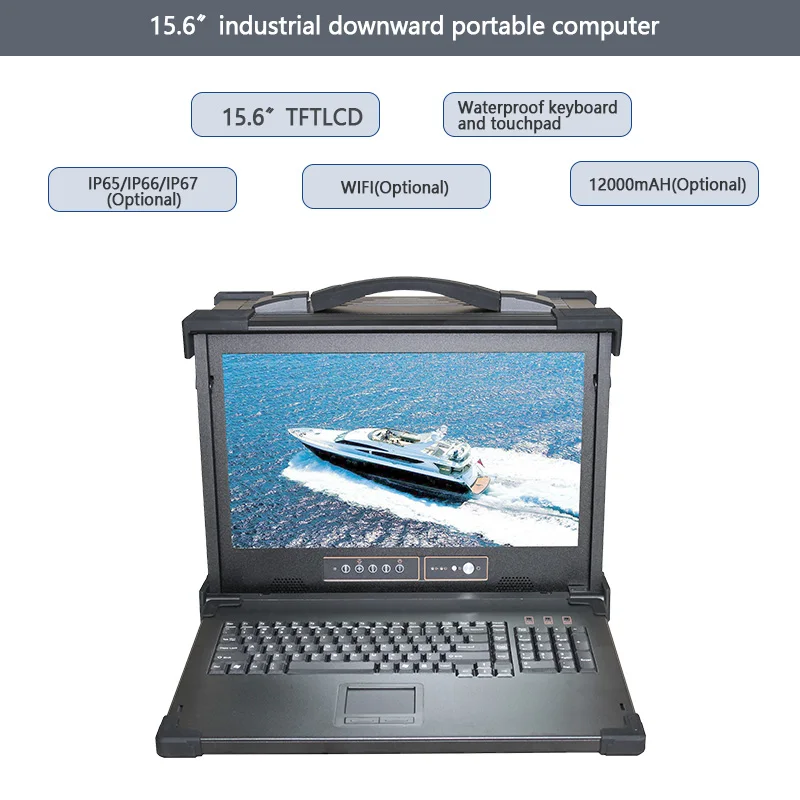 15.6 Inch Industrial Downward Portable Computer Supports MINI-ITX Motherboard Installation Space Left(Optional) Rugged Laptop