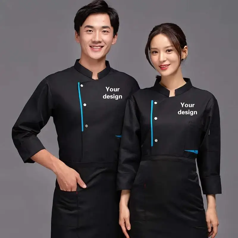 Chef Uniform For Men Jacket Cooking Clothes Kitchen Shirt Suit Waitress Food Service Coat Girl Personalized Works Custom Logo