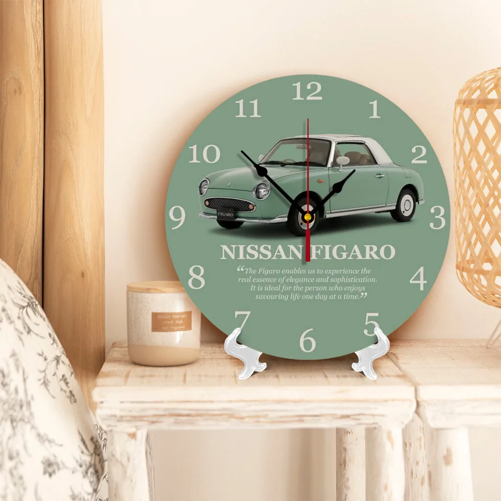 Emerald Green Nissan Figaro Clock Wall Clock Easy to Read Wall Mounted Clock With Silent for Home Decor