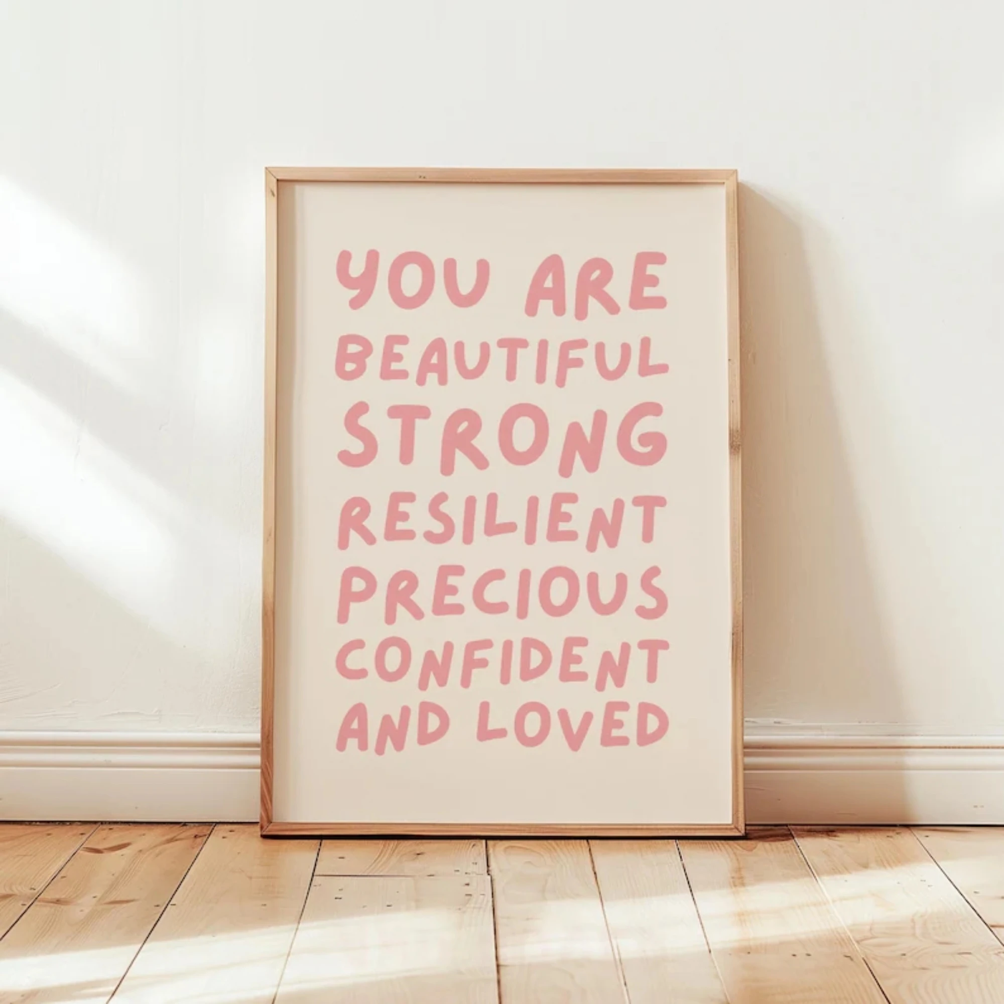 Impression sur toile « You Are Beautiful », affiche d'art mural d'affirmation pour la chambre d'enfant, salon, chambre de filles, décoration intérieure