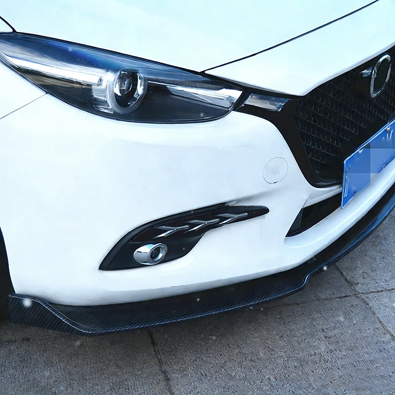 

Car Styling For Mazda 3 2014-2018 Front Bumper Lip Protector Plate Cover Trim Decorative Molding Auto Accessories