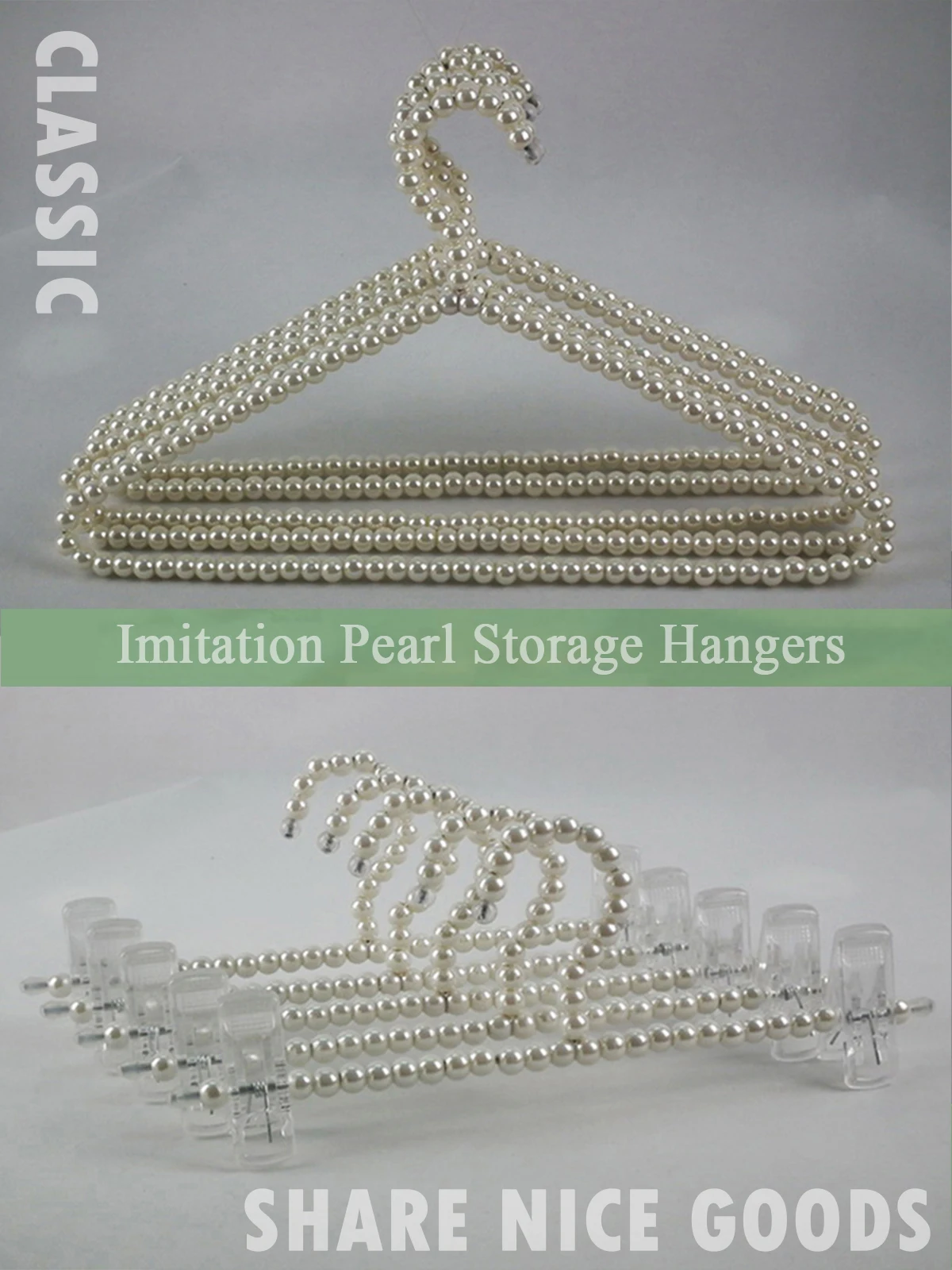 

10 Pcs Pearl Clothes Beaded Clothing Hanger Fashion Clothes Store Hanger for Women Bride Wedding Dress Skirt Shirt for wardrobe