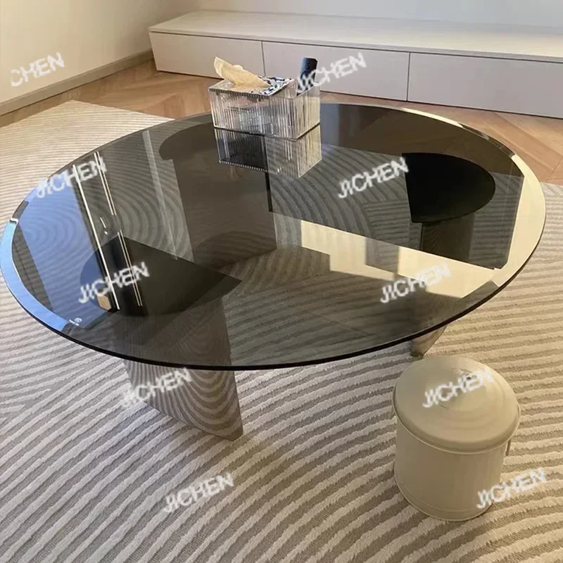 

Легкий роскошный журнальный столик из закаленного стекла, современный домашний обеденный стол, креативный и простой круглый стол