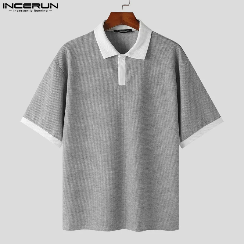 2024 Men Shirt Patchwork Lapel Short Sleeve Summer Fashion Casual Men Clothing Streetwear Korean Style Male Shirts S-5XL INCERUN