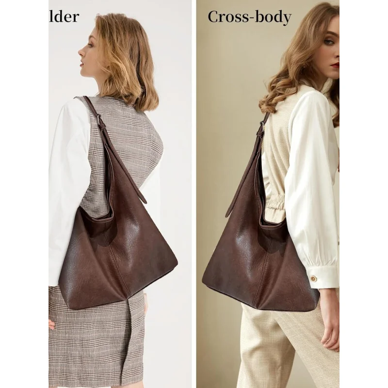 

2025New retro large capacity tote bag set for women，Versatile Single Shoulder Bag Crossbody Bag Women's Bag Light Luxury Leather