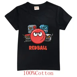 2-13 Years Old Children's Cotton T-Shirt Boy Girl Gift Game Shop Red Ball 4 Cartoon Print T Shirt Summer Kids Baby Casual Tshirt