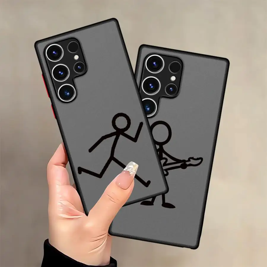 Custodia per telefono per Samsung Galaxy S23 Ultra S20 Nota 20 10 S24 S8 S9 S25 S21 FE S22 Plus Cover morbida Caratteri della linea carina
