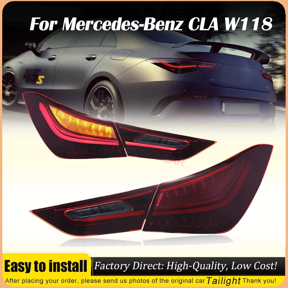 

2 шт. светодиодный задний фонарь в сборе для Mercedes-Benz CLA W118 CLA200 CLA260 CLA35 CLA45 2020-2023, задний фонарь, предупреждение поворота