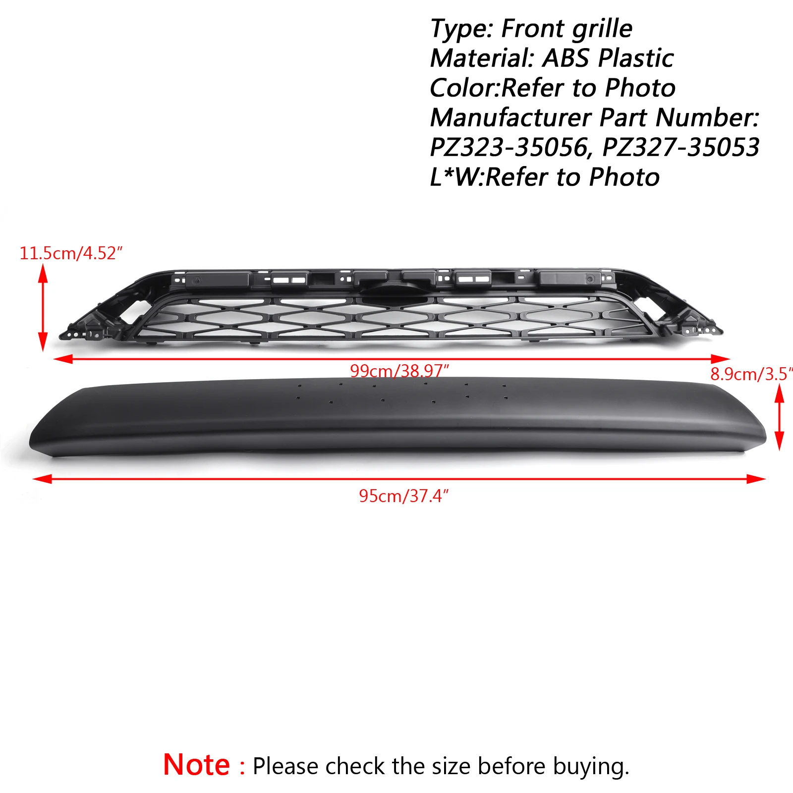 Artudatech 2 Piece Front Bumper Grille Replacement For 2014-2019 Toyota 4Runner TRD PRO