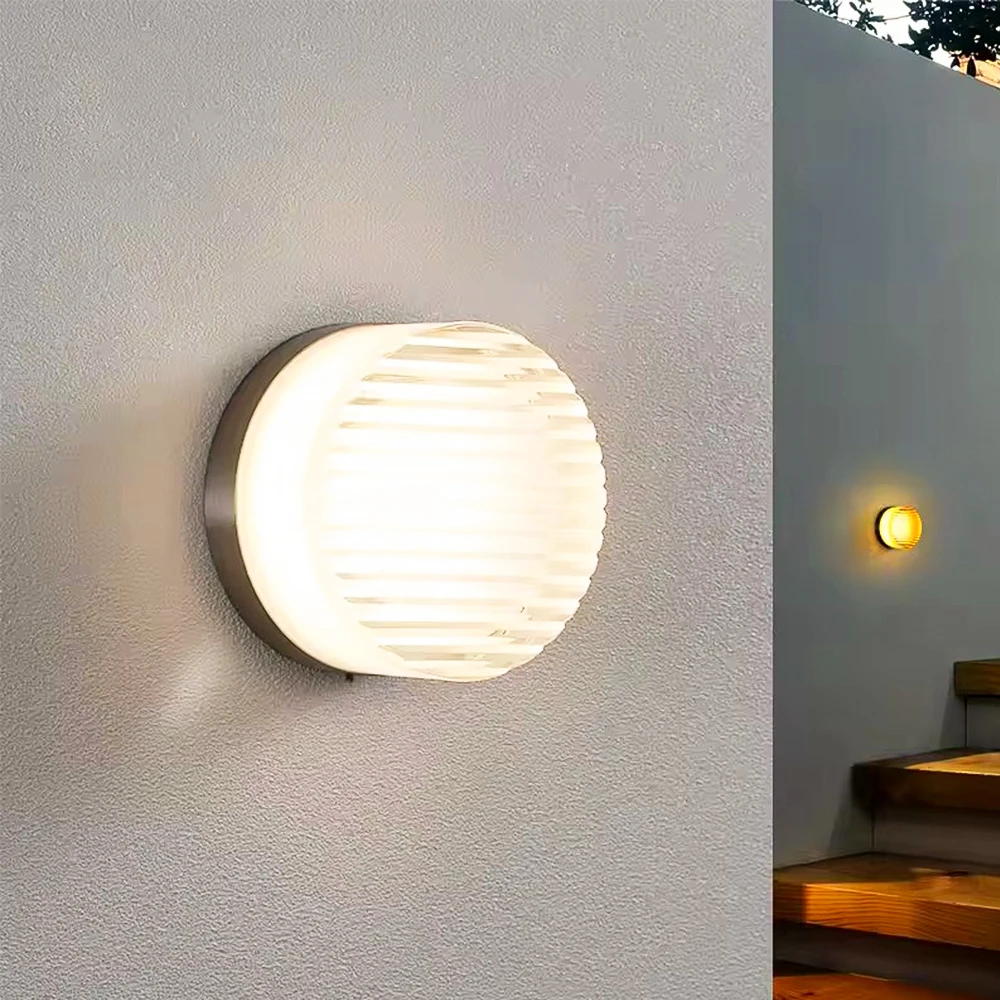 Nordic Glass LED Wall Lamp Modern Minimalist Wall Light for Indoor Stairs Aisle Living Room Bedroom Bedside Luxury Decor Sconces