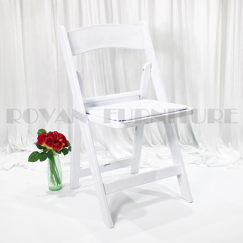 Top quality wholesale foldable chair  wedding event plastic wimbledon garden chairs white resin folding chair outdoor