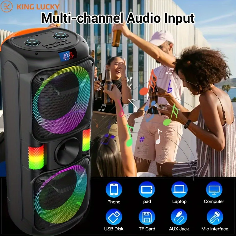 8202 Wireless Bluetooth Super big Speaker With Maximum Peak Power Of 120DB sound Outdoor Portable Party Soundbox with Mic - Image 4