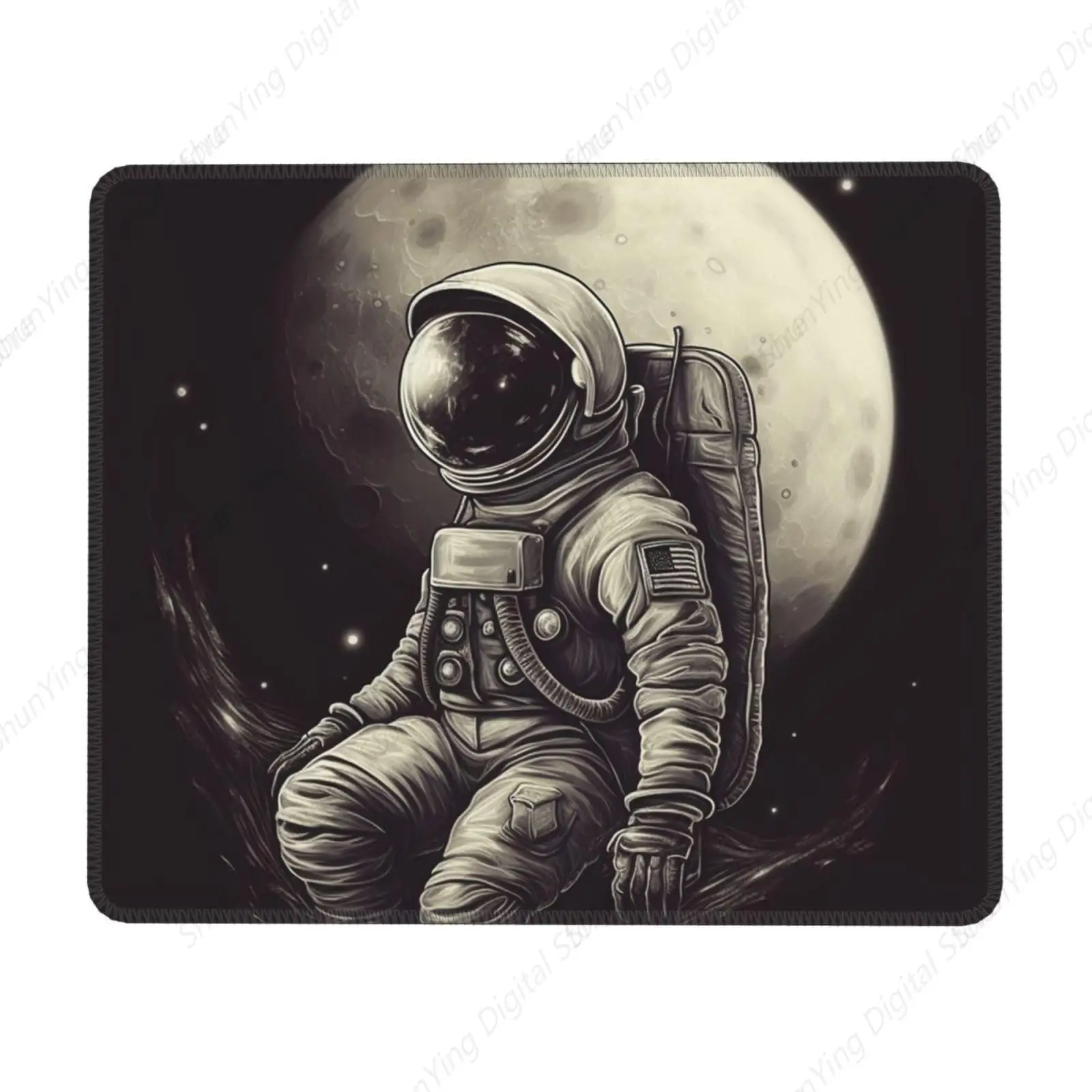 Lunar Astronaut Waterproof Mouse Pad Washable And Non Slip Rubber Computer, Laptop, Home Gaming Mouse Pad 18*22cm