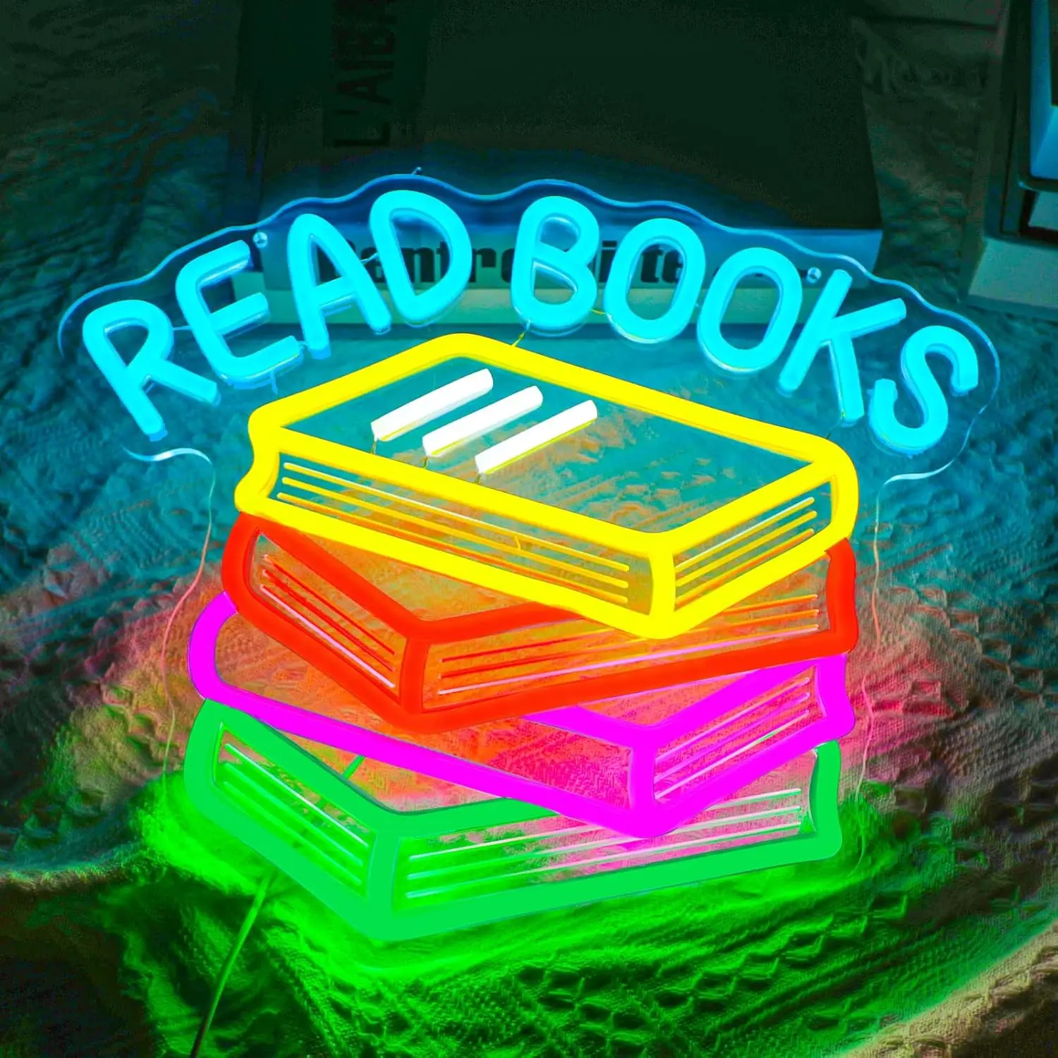 Read More Books Neon Sign for Classroom Decor LED Dimmable Cool Kids Read Neon Light for Reading Corner Library Study Room Decor