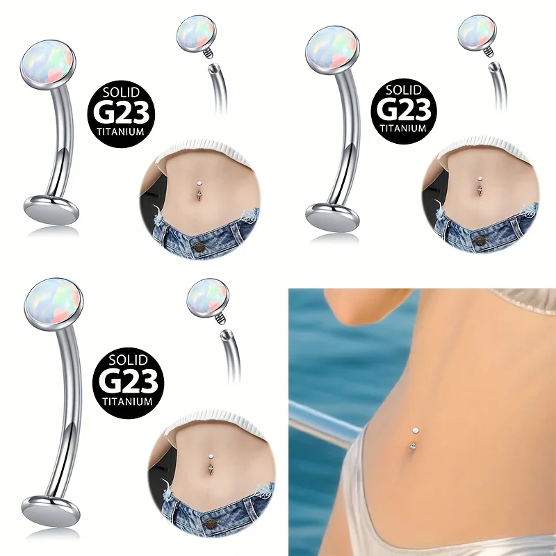 Exquisite Titanium Alloy Women's Belly Ring Belly Stud It Can Also Be Used As Eyebrow Ring Earring Stud 10mm/12mm/14mm