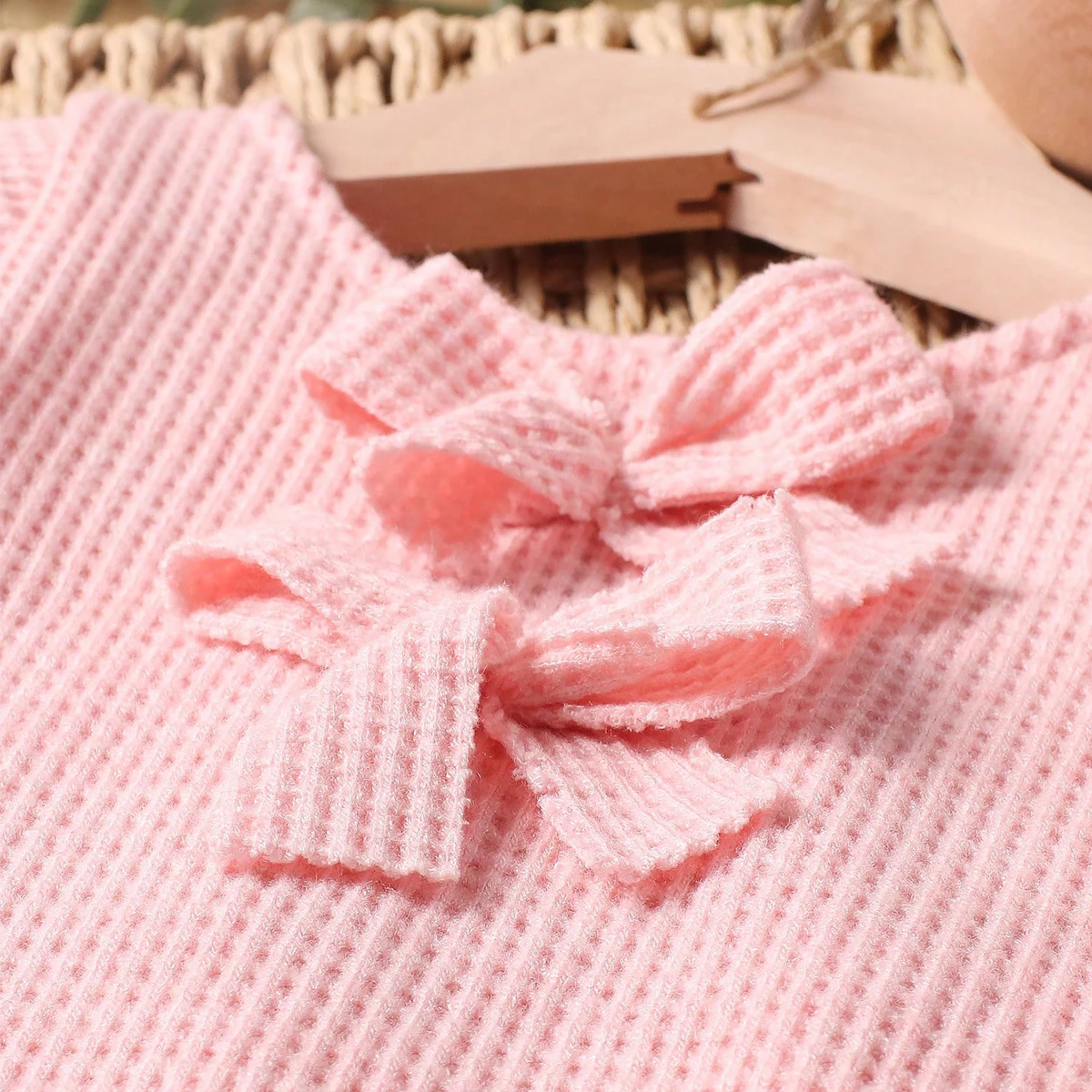 Ylsteed Newborn Photography Jumpsuit with Bow Hairband Baby Girl Costume for Photo Shooting Infant Pink Long Sleeve Bow Oufits