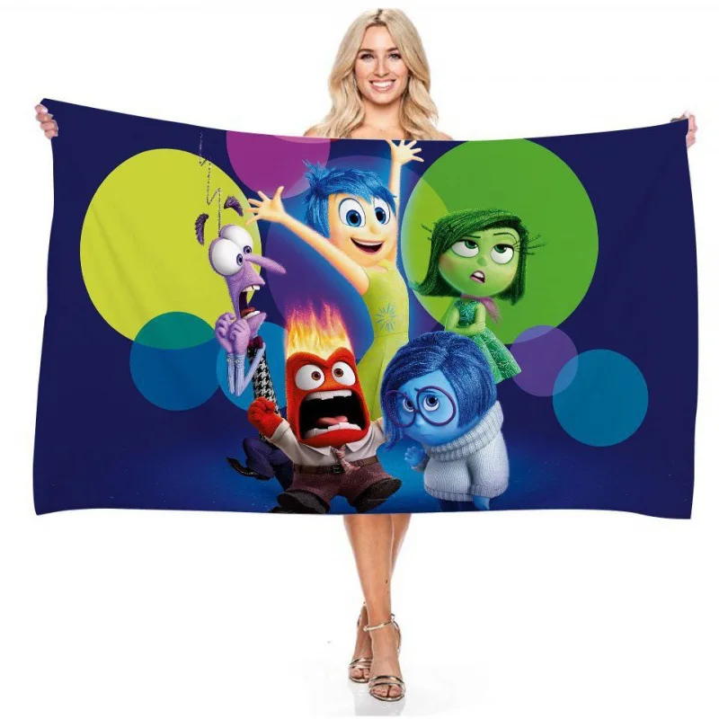 

Disney inside out 2 plush series printed rectangular beach towel Bath towel towel non-stick sand mood surrounding wholesale