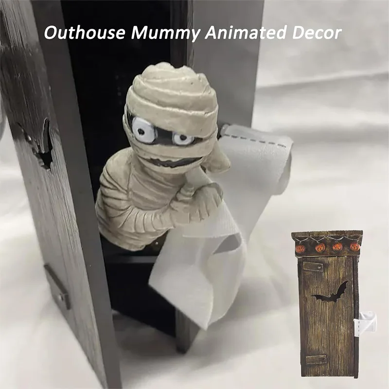 2024 New Farting Animated Toilet Outside Animated Talking Farting Halloween Ornaments Outdoor Toilet Mummy Ornament