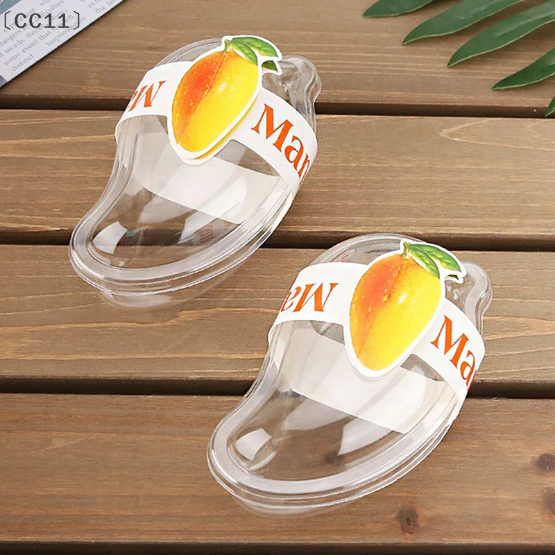 Picture 3: 〔CC11〕10Pcs Creative Mango Shape Disposable Dessert Cake Plastic Cup DIY Cake Cream Mousse Packaging Box With Clear Cover
