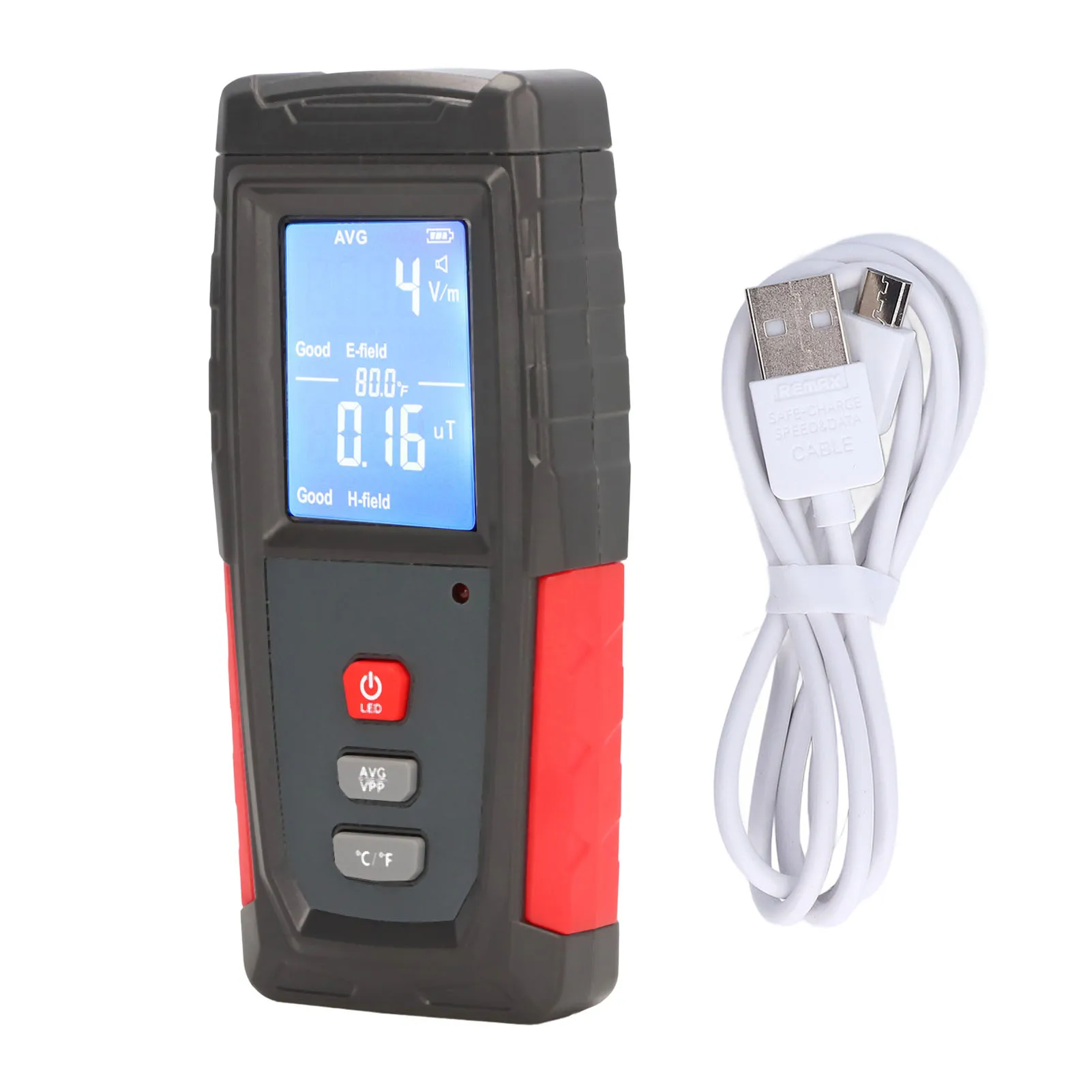 

EMF Meter Electromagnetic Radiation Automatic Alarm Plastic Tester EMF Inspection 3.7V 600mAh Radiation Detector Radiation Meter