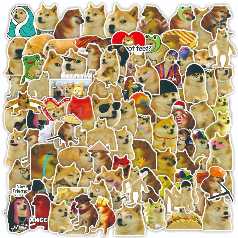 50/100PCS Funny Dog Meme Stickers Decals Kids Toys Laptop Phone Motorcycle Luggage Car Fridge Guitar Bike Waterproof Sticker