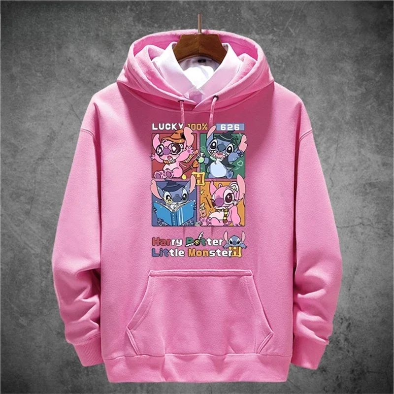 Cartoon Stitch Kapuzenpullover Disney Mode Unisex Paar Kleidung Anime Herbst und Winter Lose Kleidung