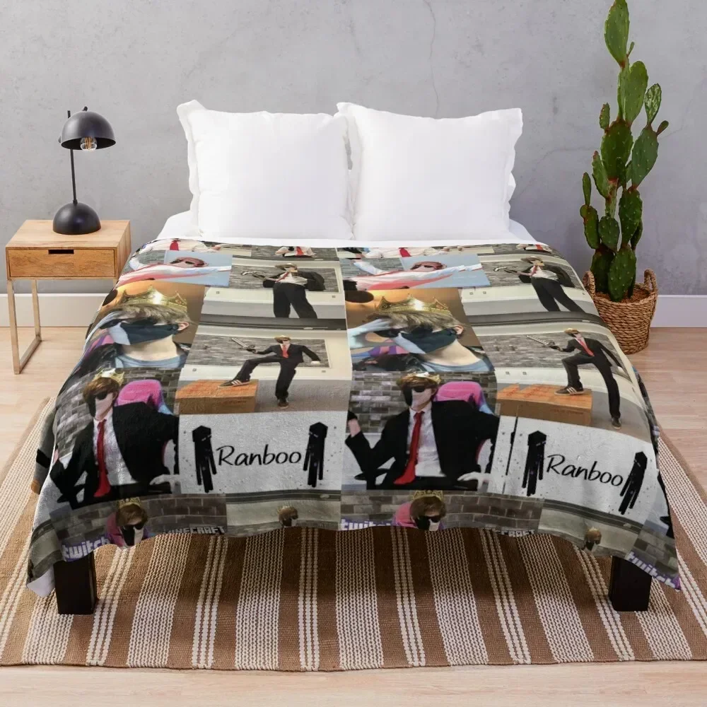 

Ranboo Collage Throw Blanket Flannel Fleece Soft Warm Throw Blanket